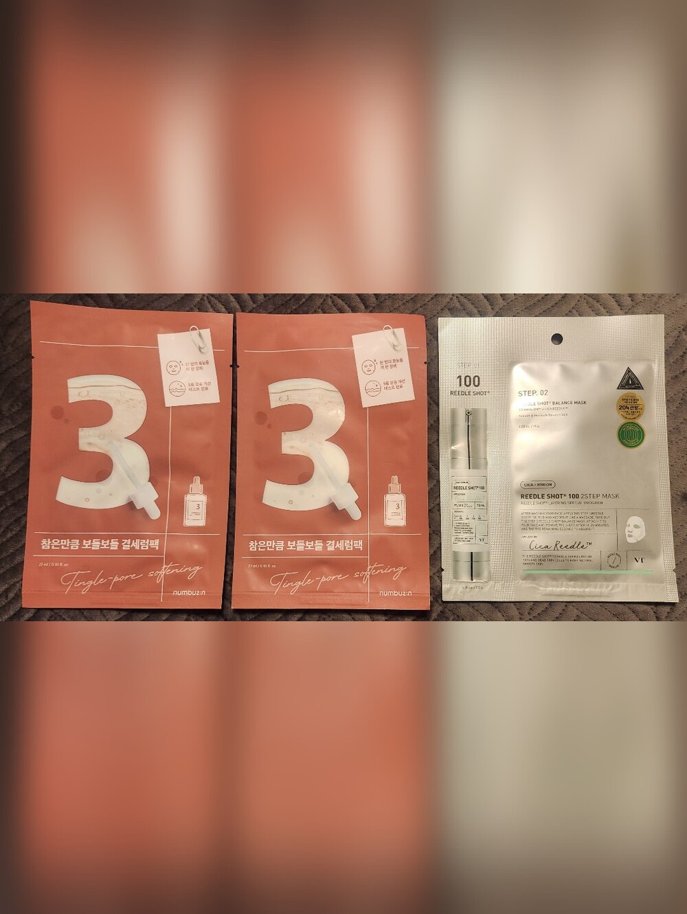 Two Numbuzin #3 Tingle-Pore Mask Softening Sheet & Step #2 Reedle Shot Mask